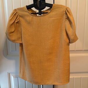 Elegant Mustard Puff Sleeve Top